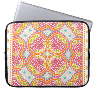 Funda Para Portátil Ornamento colorido decorativo sobre un fondo blanc