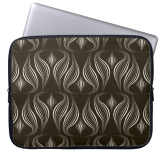 Funda Para Portátil ornamento monocromo de patrón ininterrumpido vinta