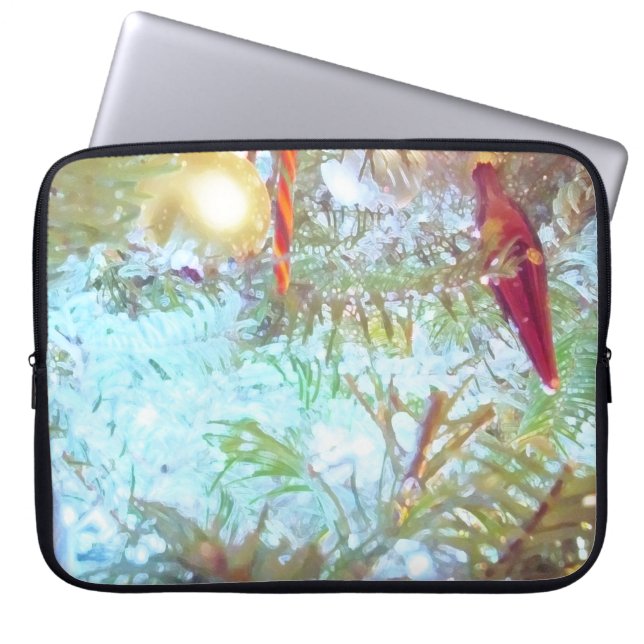 Funda Para Portátil Ornamentos de vacaciones en la luz (Frente)