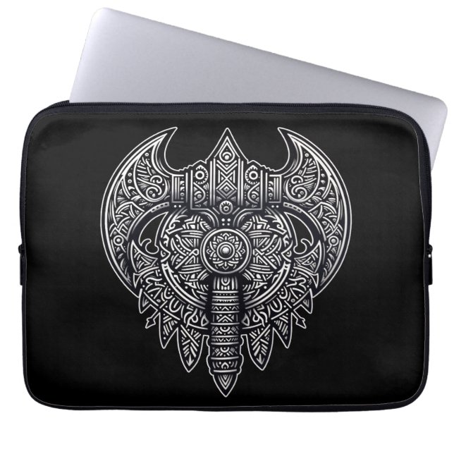 Funda Para Portátil Ornate Ax y Shield Art (Frente)