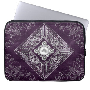 Funda Para Portátil Ornate Opulence Prosperar joyas moradas y platea