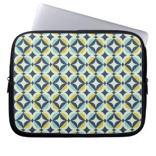 Funda Para Portátil Oro geométrico y modelo azul