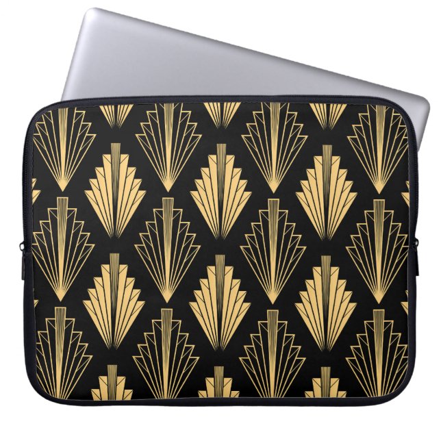 Funda Para Portátil Oro negro Art Deco: sin inconvenientes (Frente)
