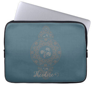 Funda Para Portátil Oro personalizado Rococo Lotus Ornamentala