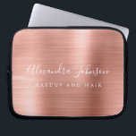 Funda Para Portátil Oro Rosa - Rubor Pink Metallic Monogram Business<br><div class="desc">Oro Rosa moderno - Rubor Pink Girly Make Up y Salón de Belleza Cabello Faux Metallic Stainless Elegant Monograma Promocional Bolsa de Portátiles o Funda de publicidad Promocional (Promo). Este elegante funda profesional de informática empresarial se puede personalizar para incluir su nombre de firma de escritura monogramada y su profesión...</div>