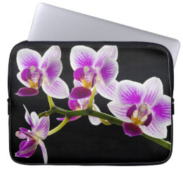 Funda Para Portátil Orquídea blanca y púrpura