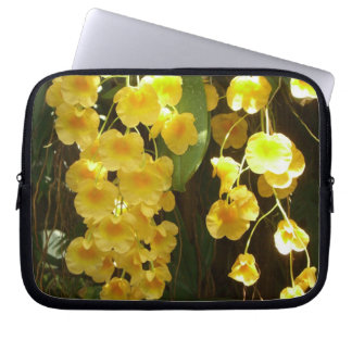 Funda Para Portátil Orquídeas Amarillas colgando flores tropicales