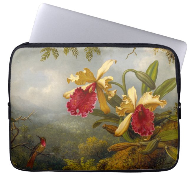 Funda Para Portátil Orquids y Hummingbird Heade (Frente)