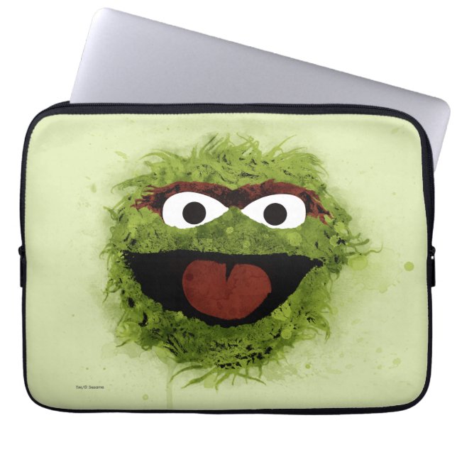 Funda Para Portátil Oscar el Grouch | Tendencia acuarela (Frente)