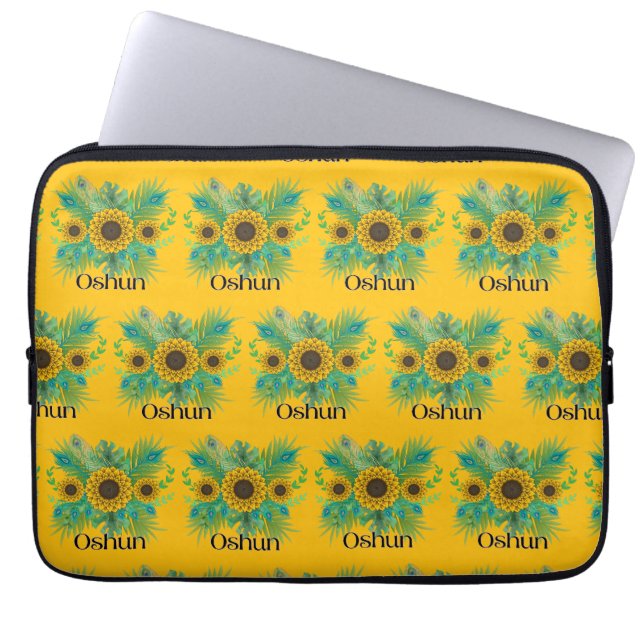Funda Para Portátil Oshun Goddess Sunflowers (Frente)