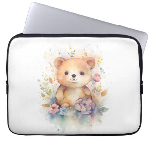 Funda Para Portátil Osito de bebé de la Selva Cuta pinturas de arte de