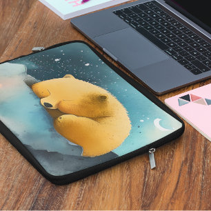 Funda Para Portátil Oso de durmiente de color de agua