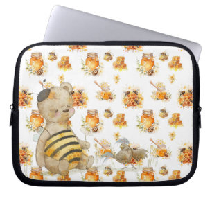 Funda Para Portátil oso de peluche y abejas lindos