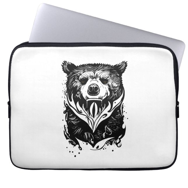 Funda Para Portátil Oso Grizzly Wild Animal Nature Ilustracion Art (Frente)