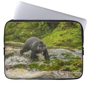 Funda Para Portátil Oso negro pescando Qua Creek Columbia Británica