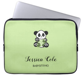 Funda Para Portátil Oso panda blanco verde pálido