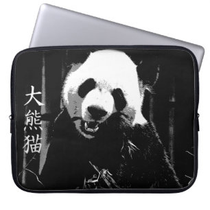Funda Para Portátil Oso panda gigante lindo con hojas de bambú sabrosa