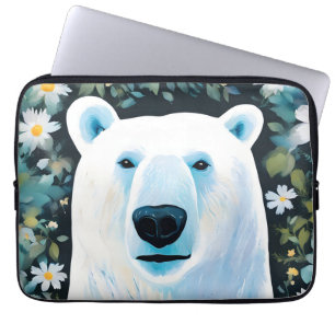 Funda Para Portátil Oso Polar Floral
