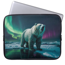 Funda Para Portátil Oso Polar y Arte Aurora