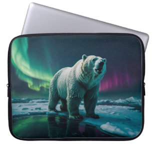 Funda Para Portátil Oso Polar y Arte Aurora