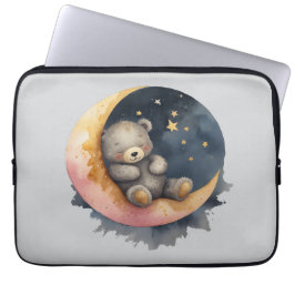 Funda Para Portátil Oso somnoliento en la luna
