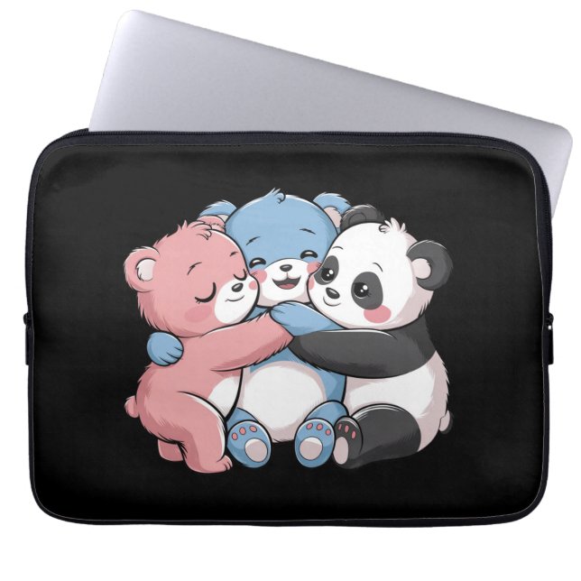 Funda Para Portátil Osos de peluche con panda (Frente)