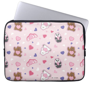 Funda Para Portátil Osos desnudos - Patrón de corazones de San Valentí