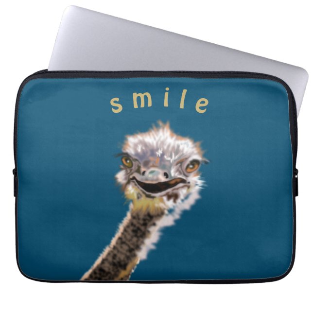Funda Para Portátil Ostrich feliz (Frente)