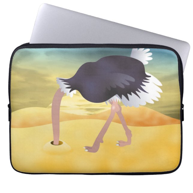 Funda Para Portátil Ostrich personalizado Con Cabeza En Arena (Frente)
