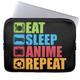 Funda Para Portátil Otaku - Comer, dormir, animar, repetir - Manga, di