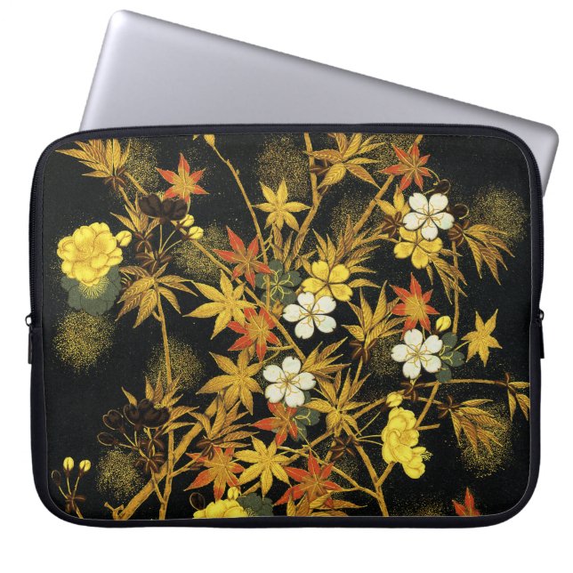 Funda Para Portátil Otoño japonés deja rico arte clásico (Frente)