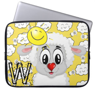 Funda Para Portátil Oveja de manga para portátiles Nubes de sol Amaril
