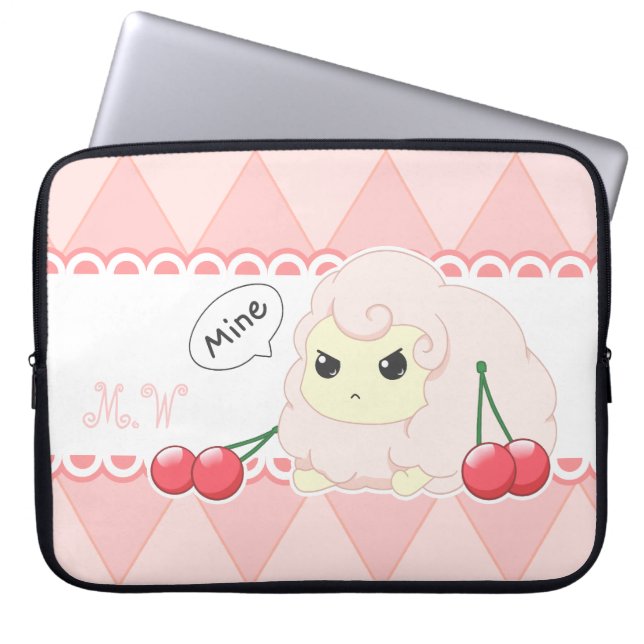 Funda Para Portátil Ovejas fiesty del rosa lindo del kawaii con las (Frente)