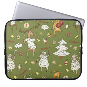 Funda Para Portátil ovejas navideñas de origen animal