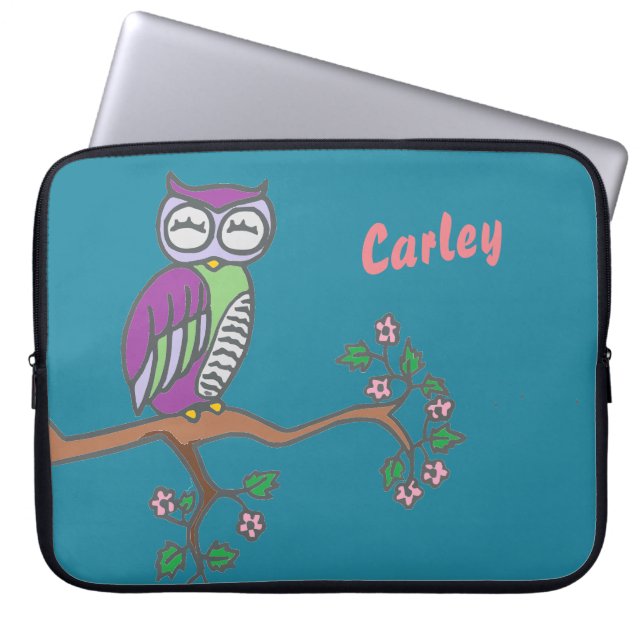 Funda Para Portátil Owl Art Night Blue Personalizado (Frente)