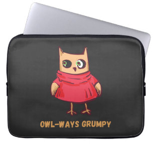Funda Para Portátil Owl-Ways Grumpy Cute Lechuza Enfadada