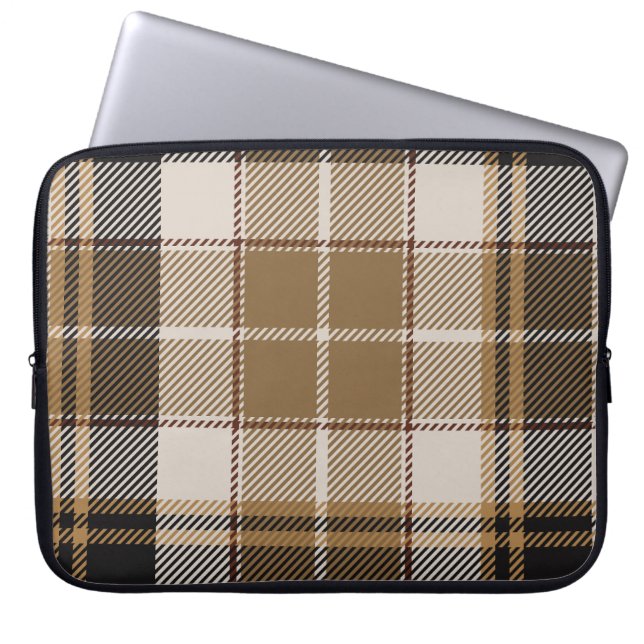 Funda Para Portátil Oxford Black and Tan Plaid (Frente)