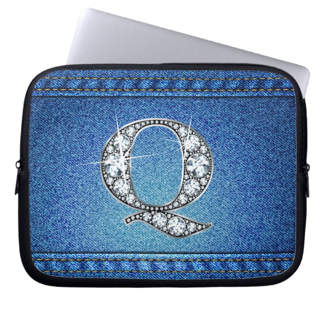 Funda Para Portátil P "Diamante" Denim Stitching Electronics Bag (Frente)