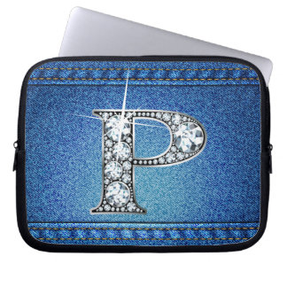Funda Para Portátil P Faux "Diamond" Denim Stitling Electronics Bag