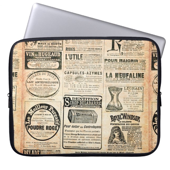 Funda Para Portátil Página de periódico con publicidad - Enfermedad de (Frente)