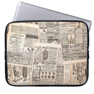 Funda Para Portátil Páginas de periódicos con publicidad antigua. Muje