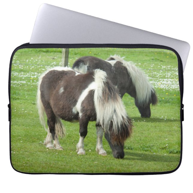 Funda Para Portátil Paint Ponies de Purebred Shetland (Frente)