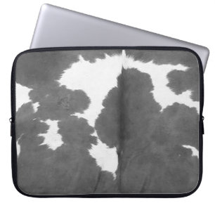 Funda Para Portátil País Piel de vaca blanco y negro occidental