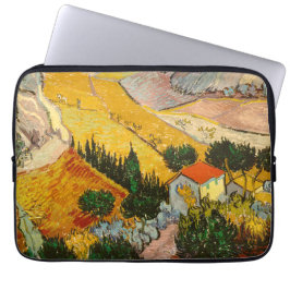 Funda Para Portátil Paisaje con House y PloughmaVincent van Gogh