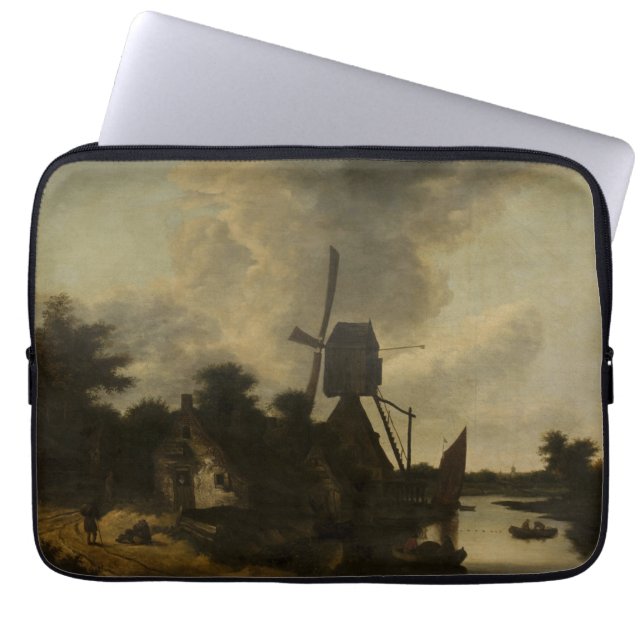 Funda Para Portátil Paisaje con molino de viento - Salomon Rombouts (Frente)