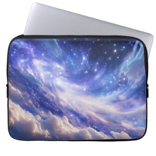 Funda Para Portátil Paisaje Cósmico: Nebulosa giratoria y noche estrel