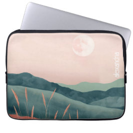 Funda Para Portátil Paisaje De Boho Resumen Montañas Con Nombre