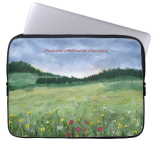 Funda Para Portátil Paisaje de Campo de Flores