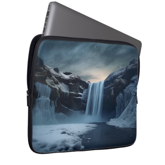 Funda Para Portátil paisaje de cascada en Islandia (Anverso derecho)