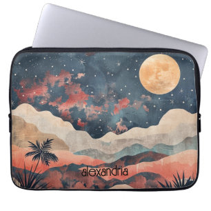 Funda Para Portátil Paisaje de color de agua Resumen Paintero con nomb